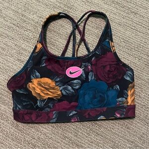 Nike Black and Pink Dri-FIT Sports Bra